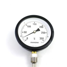 Pakkens 0-300 °C Çap 100 mm Daldırma Boyu 10 cm Alttan Bağlantılı G 1/2 Termometre