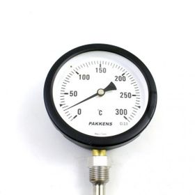 Pakkens 0-300 °C Çap 100 mm Daldırma Boyu 10 cm Alttan Bağlantılı G 1/2 Termometre