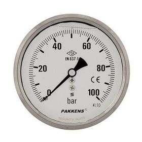 Pakkens 0-315 Bar 50 mm Arkadan Bağlantılı Gliserinli G 1/4 inç Manometre