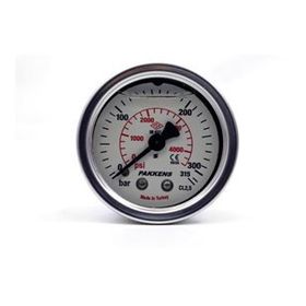 Pakkens 0-315 Bar 50 mm Arkadan Bağlantılı Gliserinli G 1/4 inç Manometre