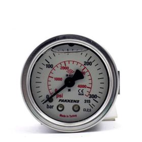 Pakkens 0-315 Bar 63 mm Arkadan Bağlantılı Panotipi Gliserinli G 1/4 inç Manometre