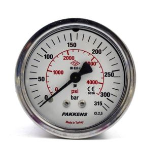 Pakkens 0-315 Bar 63 mm Arkadan Bağlantılı Panotipi Kuru G 1/4 inç Manometre