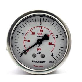 Pakkens 0-4 Bar 63 mm Arkadan Bağlantılı Panotipi Gliserinli G 1/4 inç Manometre