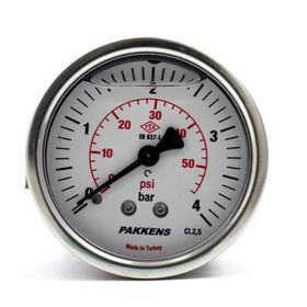 Pakkens 0-4 Bar 63 mm Arkadan Bağlantılı Panotipi Gliserinli G 1/4 inç Manometre