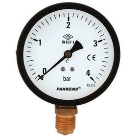 Pakkens 0-40 Bar 100 mm Alttan Bağlantılı Kuru G 1/2 inç Manometre