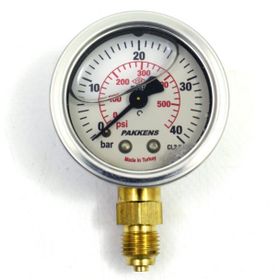 Pakkens 0-40 Bar 50 mm Alttan Bağlantılı Gliserinli G 1/4 inç Manometre
