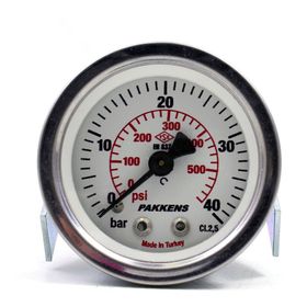 Pakkens 0-40 Bar 50 mm Panotipi Arkadan Bağlantılı Kuru G 1/8 inç Manometre