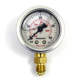 Pakkens 0-40 Bar 63 mm G 1/4 inç Alttan Bağlantılı Gliserinli Manometre
