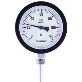Pakkens 0-500 °C Çap 100 mm Daldırma Boyu 10 cm Alttan Bağlantılı G 1/2 Termometre