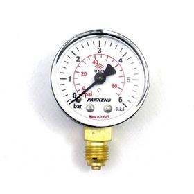 Pakkens 0-6 Bar 63 mmG 1/4 inç Alttan Bağlantılı Kuru Manometre
