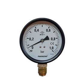 Pakkens 100 mm 0/1 Bar Alttan Bağlantılı Manometre