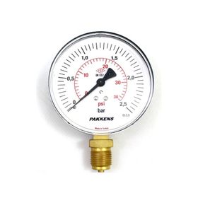 Pakkens 100 mm 0/1 Bar Alttan Bağlantılı Manometre