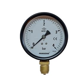 Pakkens 100 mm 0/4 Bar Alttan Bağlantılı Manometre