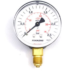 Pakkens 1/4 inç Çap 50 0/2.5 Bar Kuru Tip Basınç Ölçer Manometre Basınç Göstergesi