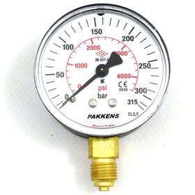 Pakkens 1/4 inç Çap 50 0/315 Bar Kuru Tip Basınç Ölçer Manometre Basınç Göstergesi