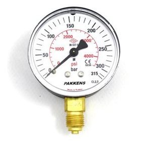 Pakkens 1/4 inç Çap 50 0/315 Bar Kuru Tip Basınç Ölçer Manometre Basınç Göstergesi
