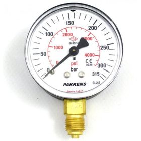 Pakkens 1/4 inç Çap 50 0/315 Bar Kuru Tip Basınç Ölçer Manometre Basınç Göstergesi