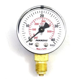 Pakkens 1/4 inç Çap 50 0/40 Bar Kuru Tip Basınç Ölçer Manometre Basınç Göstergesi