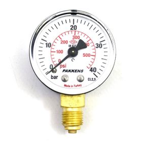 Pakkens 1/4 inç Çap 50 0/40 Bar Kuru Tip Basınç Ölçer Manometre Basınç Göstergesi
