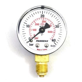 Pakkens 1/4 inç Çap 50 0/40 Bar Kuru Tip Basınç Ölçer Manometre Basınç Göstergesi