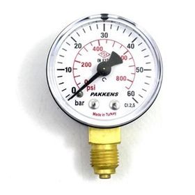 Pakkens 1/4 inç Çap 50 0/60 Bar Kuru Tip Basınç Ölçer Manometre Basınç Göstergesi
