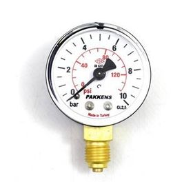 Pakkens 1/4 inç Çap 63 0/10 Bar Kuru Tip Basınç Ölçer Manometre Basınç Göstergesi