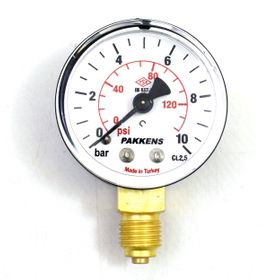 Pakkens 1/4 inç Çap 63 0/10 Bar Kuru Tip Basınç Ölçer Manometre Basınç Göstergesi