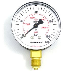 Pakkens 1/4 inç Çap 63 0/160 Bar Kuru Tip Basınç Ölçer Manometre Basınç Göstergesi