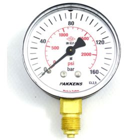 Pakkens 1/4 inç Çap 63 0/160 Bar Kuru Tip Basınç Ölçer Manometre Basınç Göstergesi