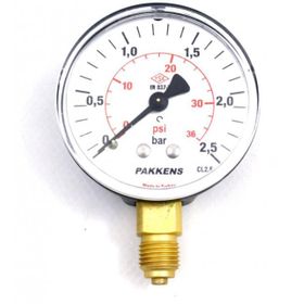 Pakkens 1/4 inç Çap 63 0/2.5 Bar Kuru Tip Basınç Ölçer Manometre Basınç Göstergesi