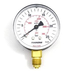 Pakkens 1/4 inç Çap 63 0/25 Bar Kuru Tip Basınç Ölçer Manometre Basınç Göstergesi