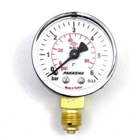 Pakkens 1/4 inç Çap 63 0/6 Bar Kuru Tip Basınç Ölçer Manometre Basınç Göstergesi
