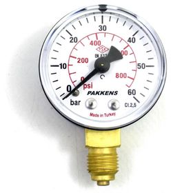 Pakkens 1/4 inç Çap 63 0/60 Bar Kuru Tip Basınç Ölçer Manometre Basınç Göstergesi