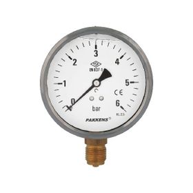 Pakkens Gliserinli G 1/2 inç 0-6 Bar 160 mm Alttan Bağlantılı Manometre