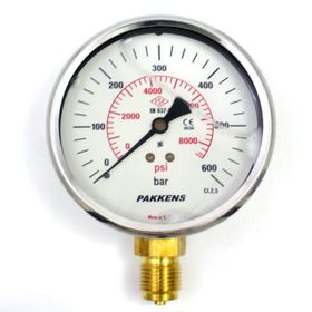 Pakkens Gliserinli G 1/2 inç 0-600 Bar 100 mm Alttan Bağlantılı Manometre