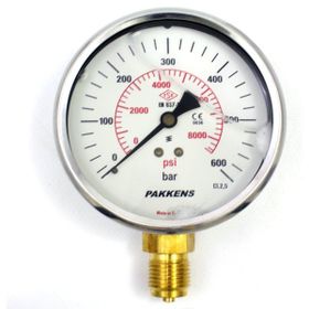 Pakkens Gliserinli G 1/2 inç 0-600 Bar 100 mm Alttan Bağlantılı Manometre