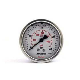 Pakkens Gliserinli G 1/4 inç 0-40 Bar 63 mm Arkadan Bağlantılı Manometre