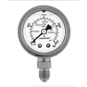 Pakkens Gliserinli G 1/4 inç 0-60 Bar 50 mm Alttan Bağlantılı Manometre