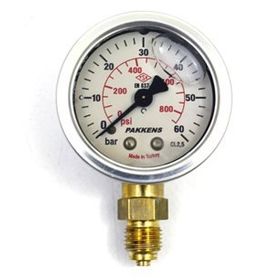 Pakkens Gliserinli G 1/4 inç 0-60 Bar 50 mm Alttan Bağlantılı Manometre