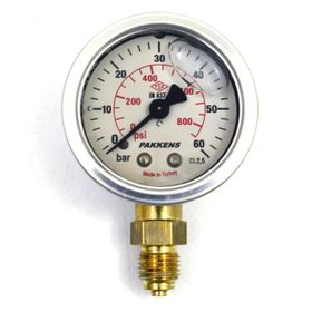 Pakkens Gliserinli G 1/4 inç 0-60 Bar 63 mm Alttan Bağlantılı Manometre