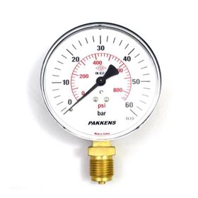 Pakkens Kuru G 1/2 inç 0-60 Bar 160 mm Alttan Bağlantılı Manometre