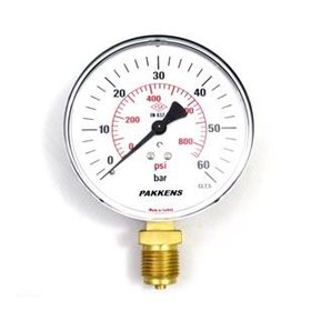 Pakkens Kuru G 1/2 inç 0-60 Bar 160 mm Alttan Bağlantılı Manometre