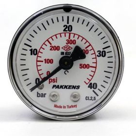 Pakkens Kuru G 1/4 inç 0-40 Bar 63 mm Arkadan Bağlantılı Manometre