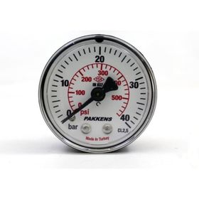 Pakkens Kuru G 1/4 inç 0-40 Bar 63 mm Arkadan Bağlantılı Manometre