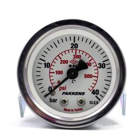 Pakkens Kuru G 1/4 inç 0-40 Bar 63 mm Arkadan Bağlantılı Panotipi Manometre