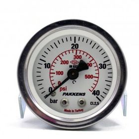 Pakkens Kuru G 1/4 inç 0-40 Bar 63 mm Arkadan Bağlantılı Panotipi Manometre