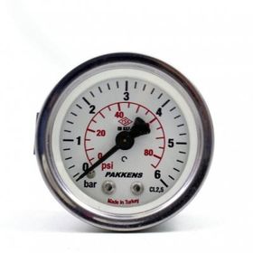 Pakkens Kuru G 1/4 inç 0-6 Bar 63 mm Arkadan Bağlantılı Panotipi Manometre