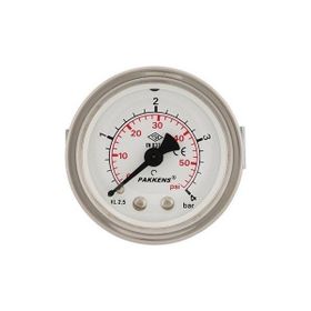 Pakkens Kuru G 1/4 inç 0-60 Bar 63 mm Arkadan Bağlantılı Panotipi Manometre