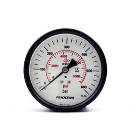 Pakkens Kuru G 1/4 inç 0-600 Bar 63 mm Arkadan Bağlantılı Panotipi Manometre