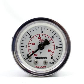 Pakkens Kuru G 1/8 inç 0-6 Bar 50 mm Panotipi Arkadan Bağlantılı Manometre